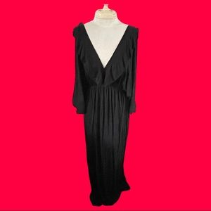 Boutique Designer Off the Shoulder Black Maxi Dress